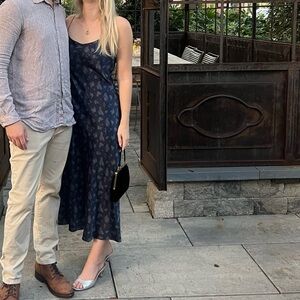 Blue Floral Slip Dress